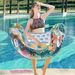 Eco-Friendly Pool Float - U-Shaped Inflatable Lounger With Backrest & Glitter Design For Adults Premium PVC Floating Chair For Beach & Pool Relaxation_voghion.com