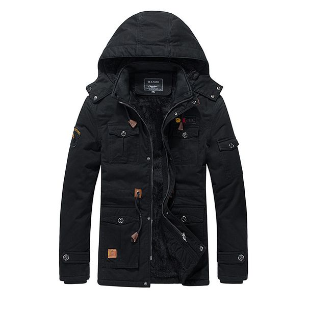 Winter New Men's Fleece Thickened Jacket Medium And Long Hooded Jacket_voghion.com