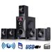 beFree Sound 5.1 Channel Surround Sound Bluetooth Speaker System in Black_voghion.com