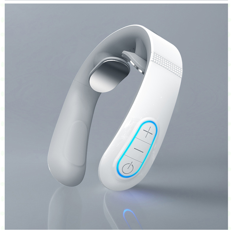 Smark Neck Massager Electric Hot Compress Neck Massage Voice USB Recharging EMS Therapy Pulse Pain Relief Tool With_voghion.com