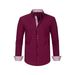 Four-Way Stretch Polka Dot Color Block Design Double-Breasted Shirt Men's Fashion_voghion.com