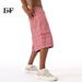 EF JEANS | 2024 Summer New American Street Simple Peach Powder Big Pocket Overalls Five-point Pants For Men And Women_voghion.com