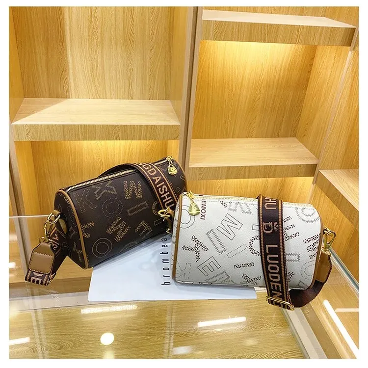 Large commuter satchel quality fashion broadband one-shoulder women's bag distribution cylinder pillow bag_voghion.com