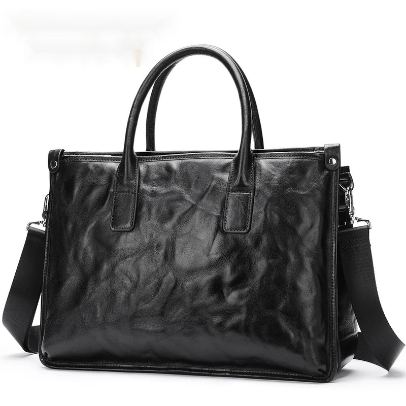 Malinte's New Trendy Cowhide One Shoulder Computer Bag with Hand Grab Pattern, Large Capacity Crossbody Men's Bag,_voghion.com