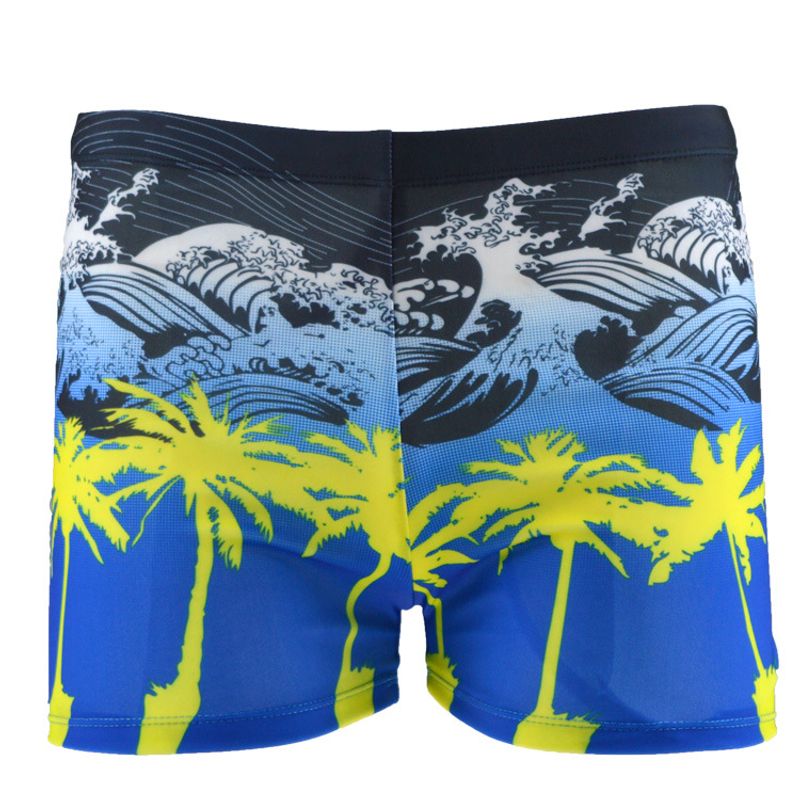 Popularne spodnie do pływania z nadrukiem cyfrowym Coconut Tree Popularne spodnie do pływania Spodnie do pływania z płaskim kątem Wygodne męskie spodnie do pływania_voghion.com