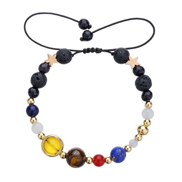 Best Selg Jewelry Universe Galaxy Solar System Eight Planets Agate Natural Stone Adjustable Bracelet_voghion.com