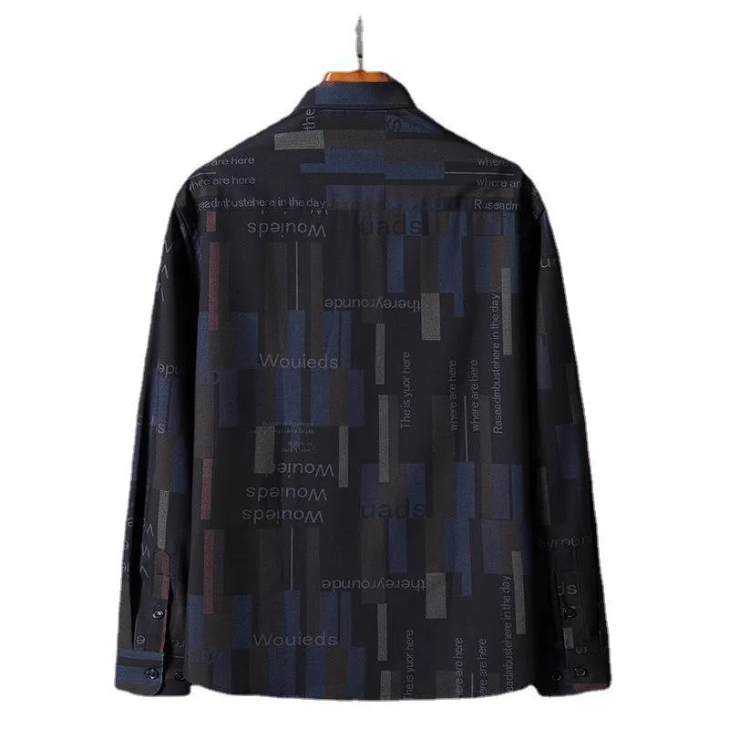 Shirt Spring and Autumn New Korean Fashion Shirt Handsome Long Sleeve Inch Shirt Casual Shirt Men's Shirt Men's Coat_voghion.com