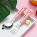 Unisex Steel Children's Portable Ins Tableware Baby Food High Value Fork Spoon Set Gift_voghion.com
