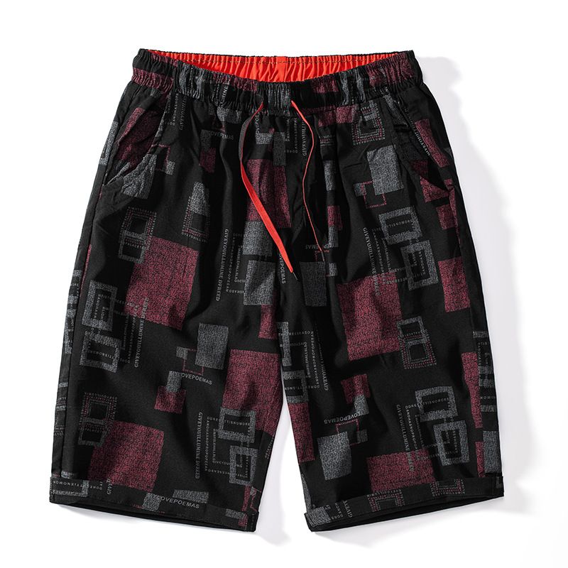 men's shorts loose ultra-thin casual printed Korean style plus size beach breathable pants_voghion.com