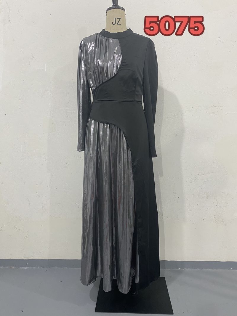 Women's Clothing 2024 spring new long sleeved slim belt fashion dress women's irregular long skirt_voghion.com