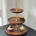 Walnut Solid Wood Double Dried Fruit Tea Cake Tray Dessert Table Multi Layer Rack_voghion.com