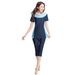 Muslim Swimwear Women's Swimsuit Muslim Conservative Swimsuit Loose Contrasting Color Two-piece Set Seaside Travel Hot Spring Suit_voghion.com