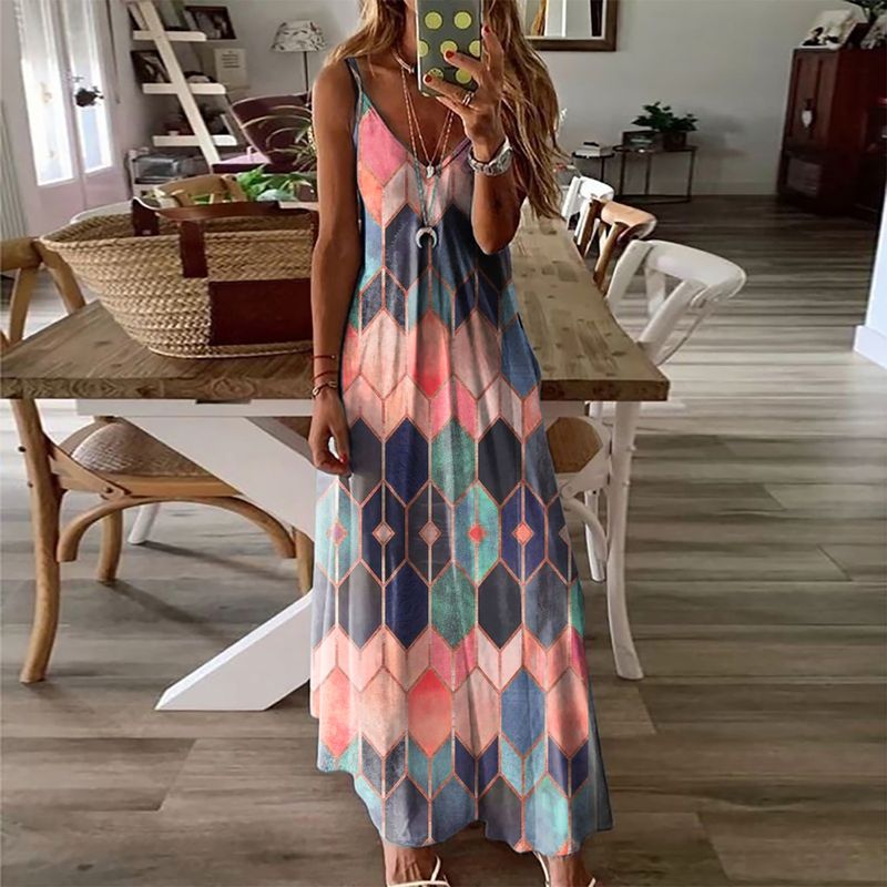 2023 Women's Summer Casual Printed Camisole Dress_voghion.com