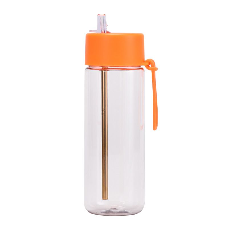 New Outdoor Plastic Straw Cup 740ml Simple Large Mouth Portable Cup Portable Silicone Handle Water Cup_voghion.com