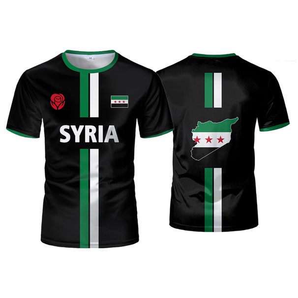 Nieuw Syrië Voetbalshirt Heren Sport Syrische Vlag Straat Oversized Tops Unisex Casual Grafische T-shirts Heren Geschenken_voghion.com