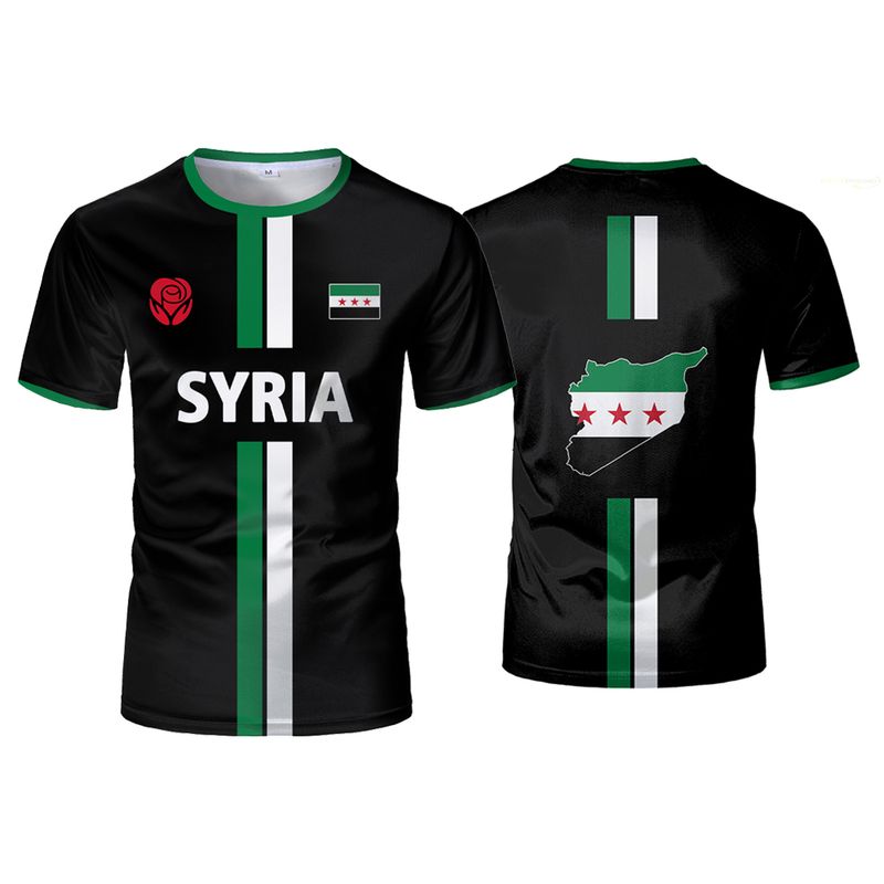 New Syria Football Jersey Men's Sports Syrian Flag Street Oversized Tops Unisex Casual Graphic T-shirts Mens Gifts_voghion.com