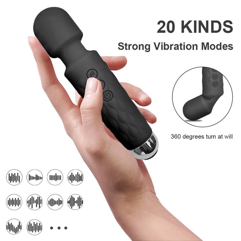 TLUDA Personal Massager Wand Massager Mocny cichy wibrujący z 8 prędkościami 20 wibrujących wzorów, seks zabawki wibrator dla kobiet_voghion.com