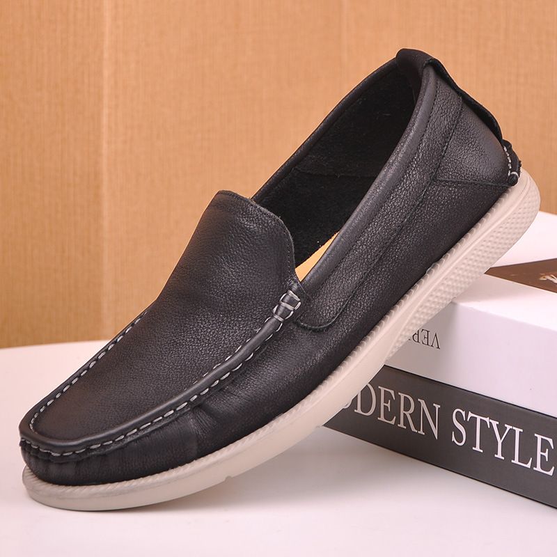 2024 Wax Yumuşak Yüz İnek Derisi Rahat Erkek Deri Ayakkabı Bacak Nefes Alabilir Sıcak Satış Toptan Kauçuk Köpük Hafif Taban Rahat Ayakkabılar_voghion.com