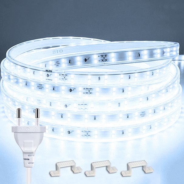 220V LED Şerit 1-30m AB Fişli 2835 Esnek Şerit Işık Su Geçirmez LED Bant Ev Mutfak Dış Mekan Bahçe Dekor Aydınlatması_voghion.com