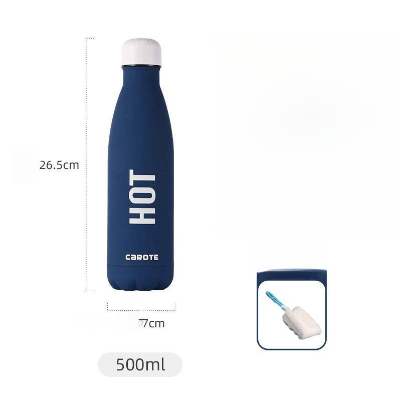 Carrot Insulated Large Capacity Portable Simple Sports Water For Women And Men Stainless Steel Student Coke Bottle Cup_voghion.com