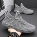 Men's Shoes New Breathable Mesh Fly-woven Running Shoes Casual Black Sneakers Octopus Trend_voghion.com