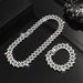 Ensemble collier cubain élégant pour homme, entièrement serti de diamants, style hip-hop, bracelet losange, chaîne de clavicule_voghion.com