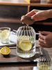 Household Glass Cold Set Large Capacity Cool Boiled Water Cup High Temperature Tie Pitcher Heat Resistant Striped Teapot_voghion.com