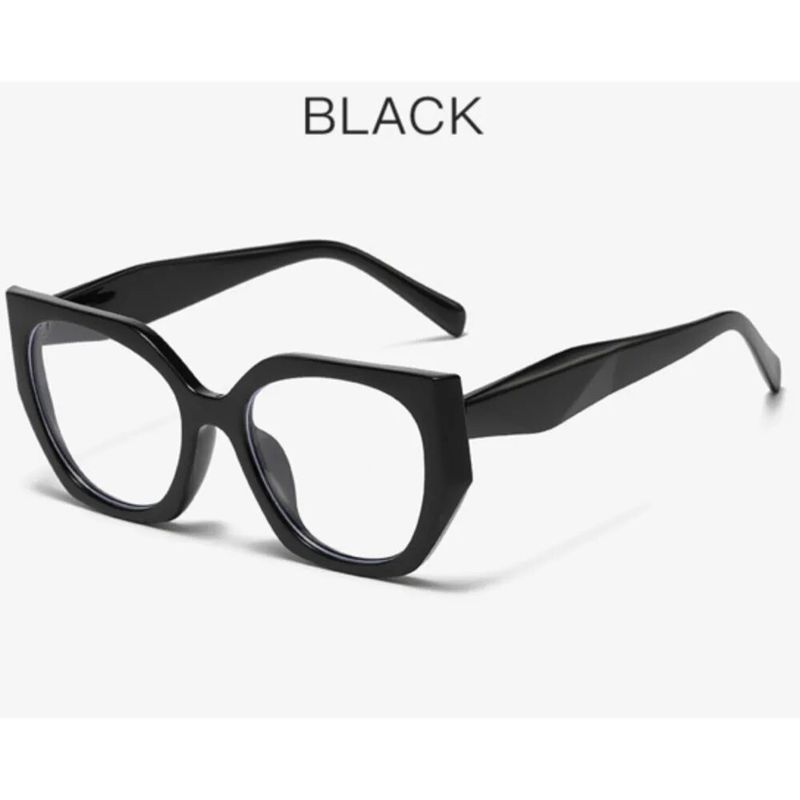 New Splicing Color Contrast European and American Personalized Cat Eye Flat Mirror Anti Blue Light Net Red Eye Frame Trendy Decorative Mirror Frame_voghion.com