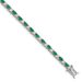 Sterling Silver Rhodium-plated Green Glass And CZ 7 Inch Bracelet_voghion.com