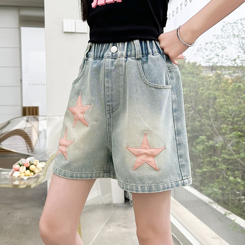 Cross Border Wholesale Children's Pants 2025 New Girls' Denim Shorts Summer Clothes For Middle And Large Children's Summer Wear Korean Style Hot Pants_voghion.com