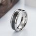 Titanium steel carbon fiber ring men's trendy new hand accessories_voghion.com