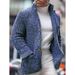 Men's Solid Color Fashion Casual Slim Knitted Cardigan Sweater Men_voghion.com