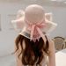 Hat Children Mesh Straw Sunscreen Lace Large Eave Wave Edge Beach Fisherman Hat Korean Version Bow_voghion.com