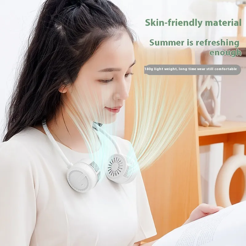 Hanging Portable USB Small Hanging Neck Electric Fan Charging Silent Mini_voghion.com