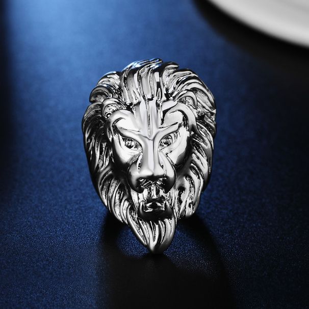 Newland Lion Head Ring Men's Jewelry_voghion.com