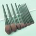Set di 11 pennelli per trucco professionali di alta qualità verde scuro_voghion.com