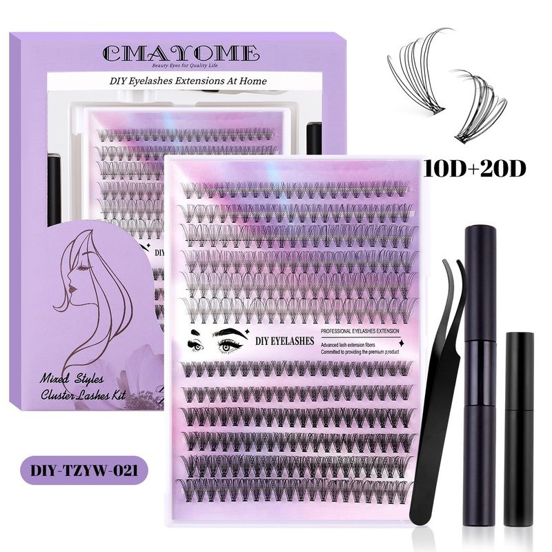 False Eyelashes Single Cluster Segmented Natural Thick Classic High End Set Of False Eyelashes With Replaceable Logo Cardboard Packaging_voghion.com