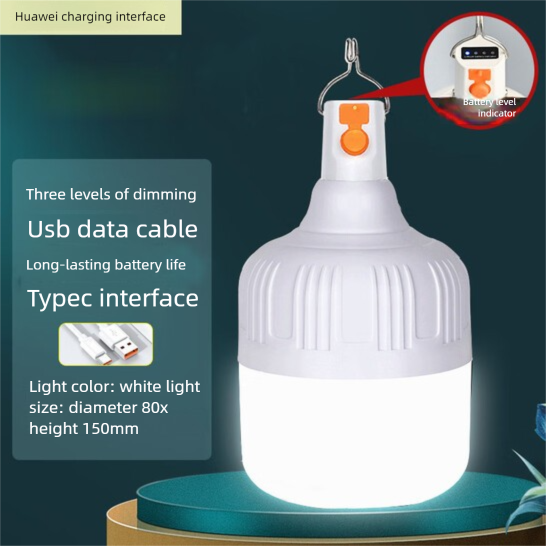 Żarówka akumulatorowa Mangotu Super Bright Power Off Power, awaryjna, wisząca do namiotu kempingowego, zewnętrzna lampa solarna do piłki nożnej_voghion.com