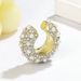 Colorful Inlaid Diamond Non-Pierced Clips Metal Rainbow C-Shaped Ethnic Style Ear Cuffs Pearl Earrings For Women_voghion.com
