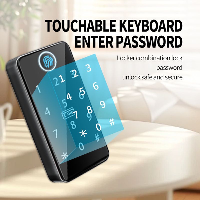 Cerraduras inteligentes y cerradura de gabinete con huella dactilar para entrada, impermeable y resistente al calor, con pantalla táctil, bloqueo automático de cajón con PIN/huella dactilar._voghion.com