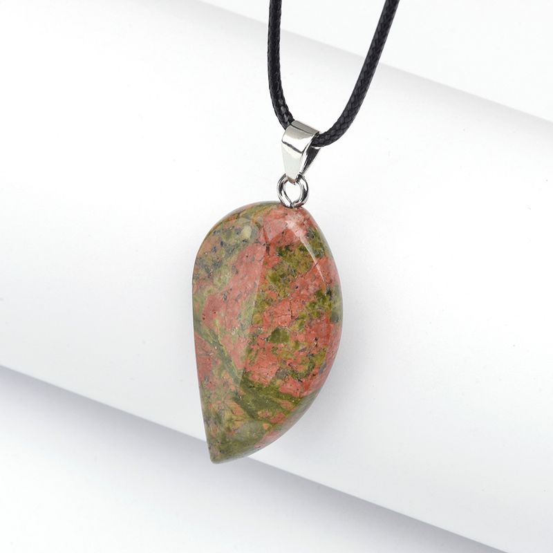 Collane con ciondolo in pietra naturale con foglie in stile classico all'ingrosso_voghion.com