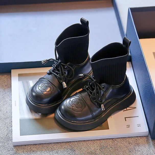 Girls' Princess Sock 2025 Spring And Autumn Soft Sole Embroidered Short Boots For Students Versatile Trendy_voghion.com