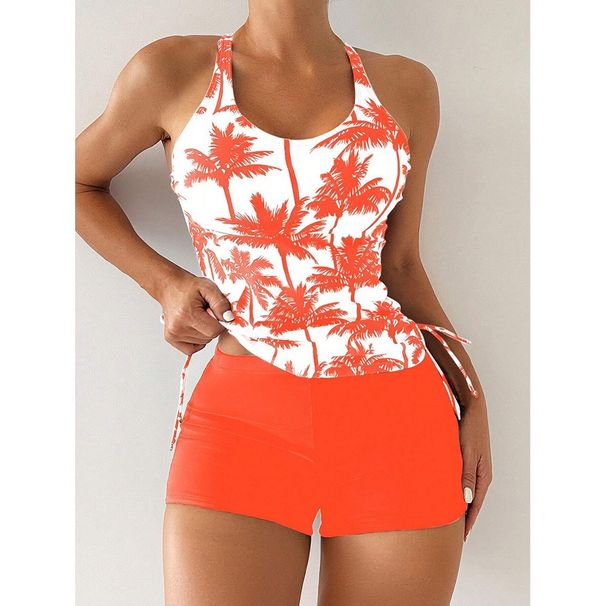 New Printed Drawstring Strap Strap Cover Slim Sexy Two-piece Swimsuit Women's Tankini_voghion.com