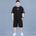 Summer Men's Classic Simple Versatile Solid Color Sports Suit Trendy Loose Comfortable Running Casual Two-Piece Set_voghion.com