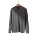 Suéter de punto ajustado de manga larga con cuello alto y media cremallera para hombre, ropa informal de negocios, otoño e invierno_voghion.com