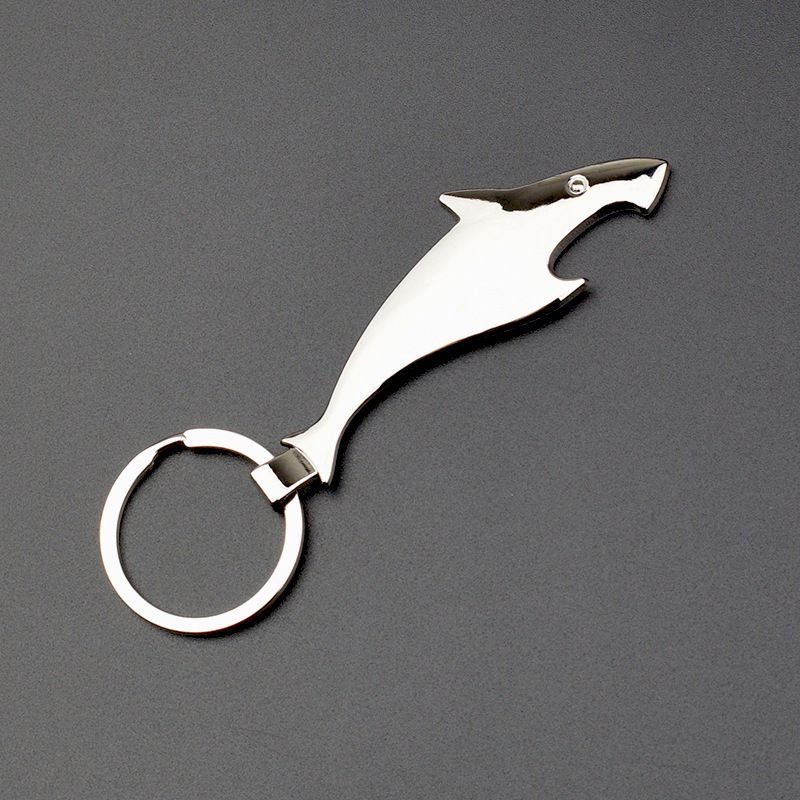 Simulierter Hai-Flaschenöffner-Schlüsselanhänger, Auto-Metall-Schlüsselring, Schlüsselanhänger für Herren und Damen, Werbegeschenke_voghion.com