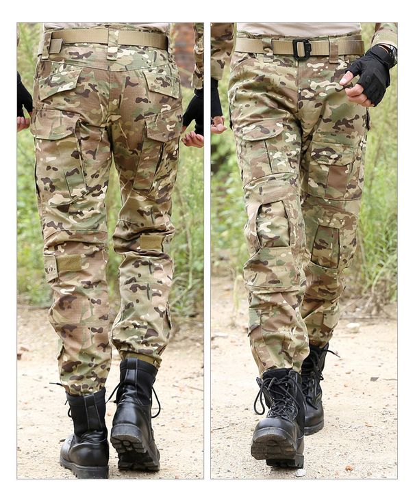 Tactical Camo Pants For Men - Military Combat Cargo Pants With Multi-pockets, Durable & Breathable Fabric, Slim Fit Design_voghion.com