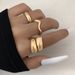 Niche Trend Design Glossy Women's Ring Exaggerated Geometric Curved Surface Open Joint Ring Set Bohemian Style Holiday Style Seaside Jewelry Ring_voghion.com