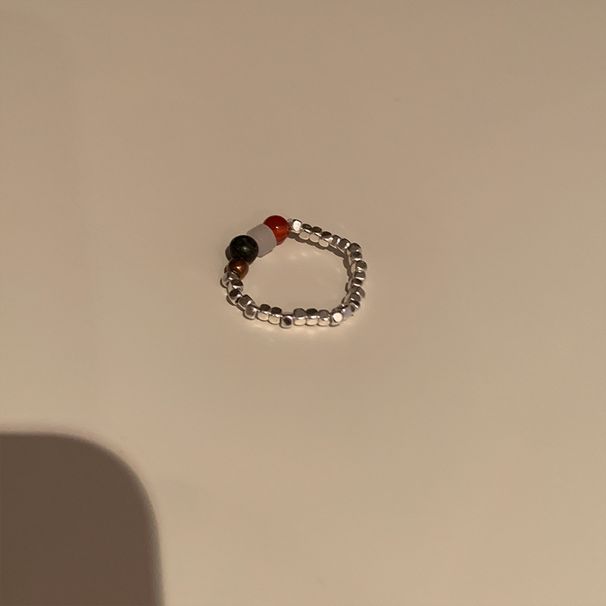 Broken silver stacking ring ins cold style niche design elastic rope index finger ring simple fashion personality ring_voghion.com