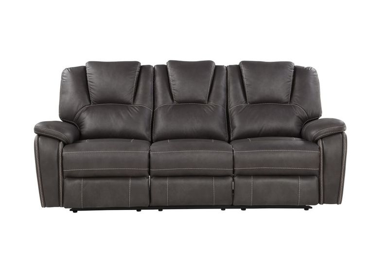 Katrine - PU Manual Sofa- - Charcoal_voghion.com